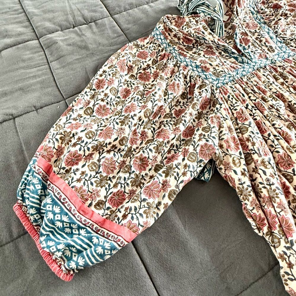 Cleobella Women’s Bohemian Magdalena Sunset Mini Dress With Tie Belt Size Large - Picture 7 of 9